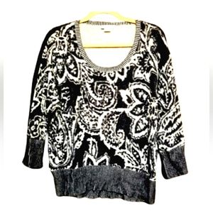 Liz Claiborne Blue and White Pattern Sweater Size XL